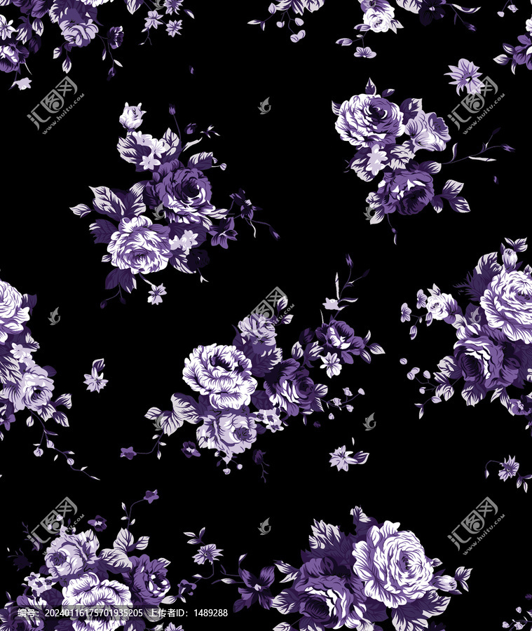 黑底小碎花