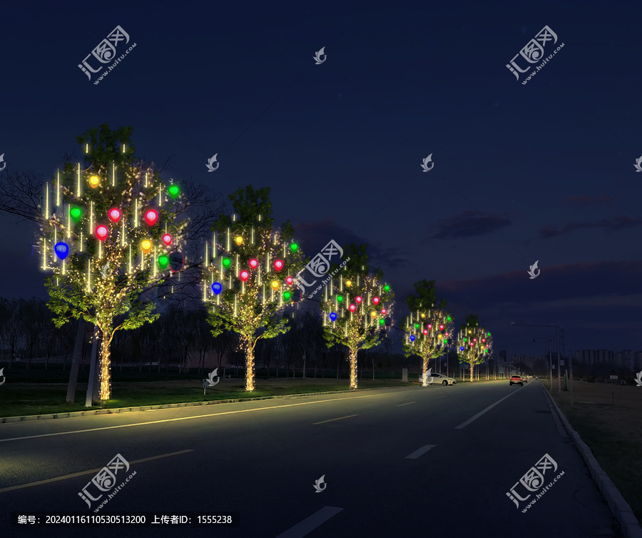 節(jié)日彩燈夜景亮化樹木掛燈設(shè)計(jì)