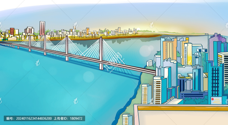 城市背景插畫