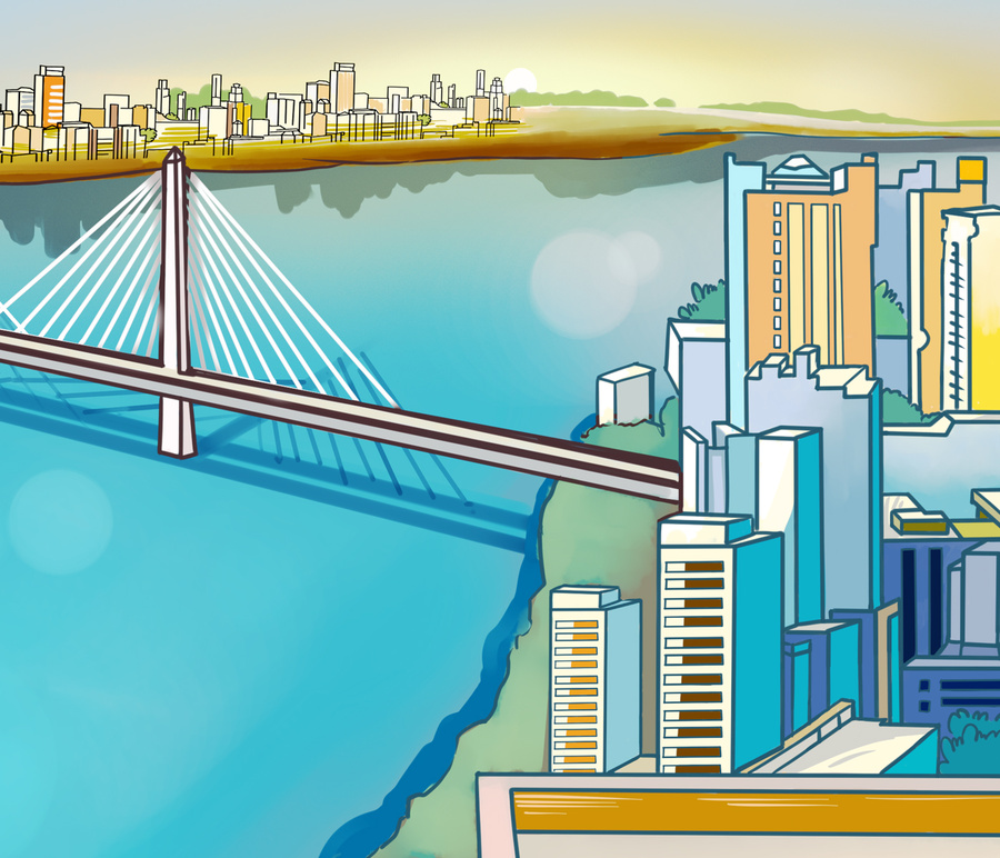 城市背景插畫