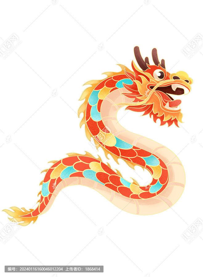 簡約創(chuàng)意紅色龍年插畫元素