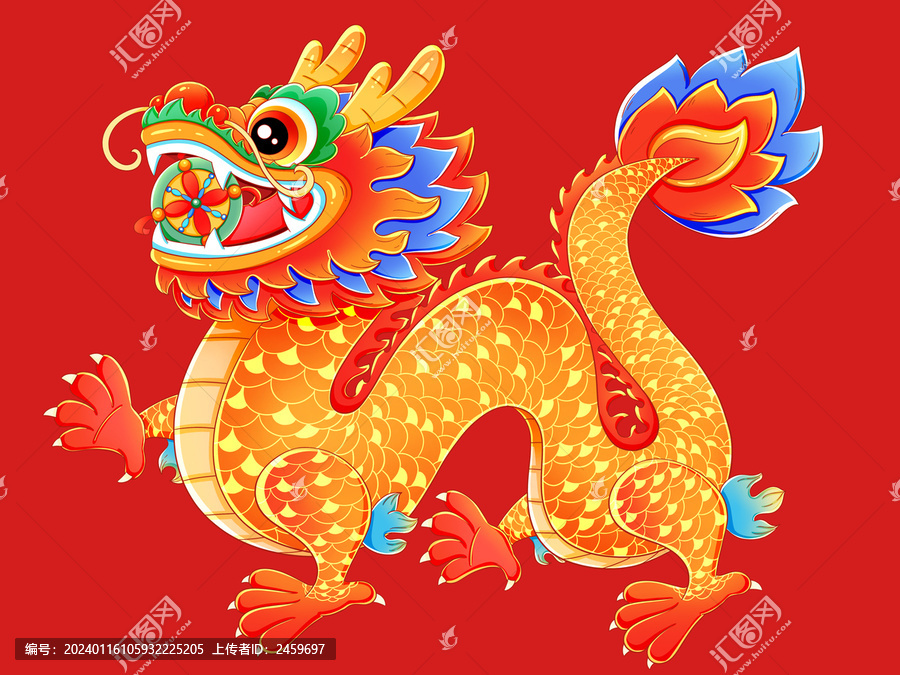 國(guó)潮新年春節(jié)龍年卡通龍?jiān)? title=