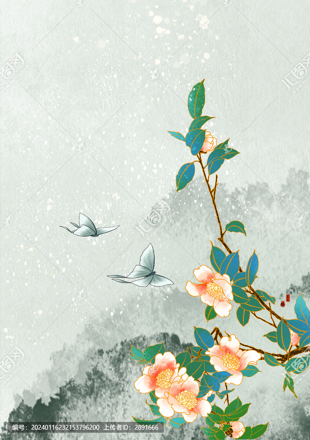 手繪山茶花