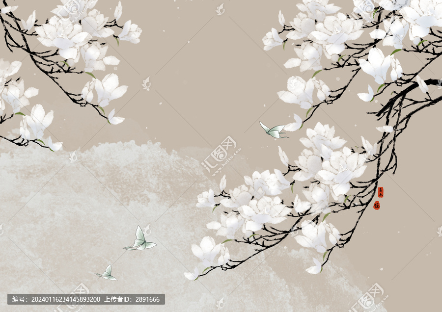 手繪木蘭花