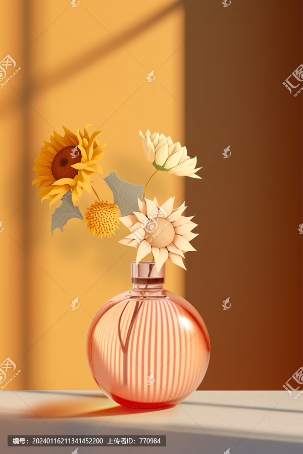 向日葵花卉光影花瓶玄關(guān)畫(huà)