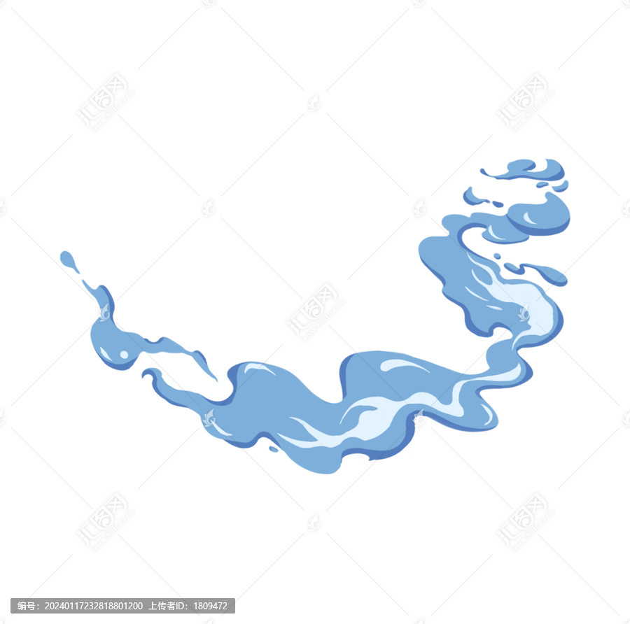 浪花海浪形狀手繪元素