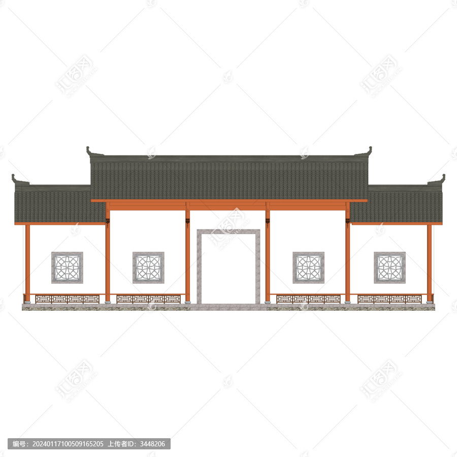長方亭正立面效果