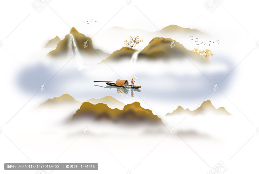 水墨山水插畫