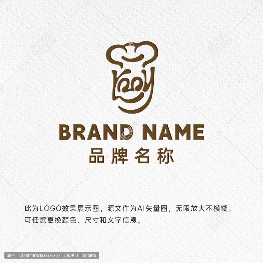 卡通廚師KY字母組合LOGO