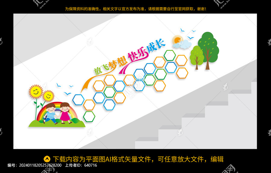 幼兒園樓梯照片墻