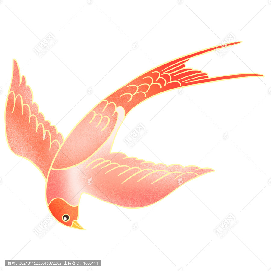 簡約燕子鳥手繪插畫