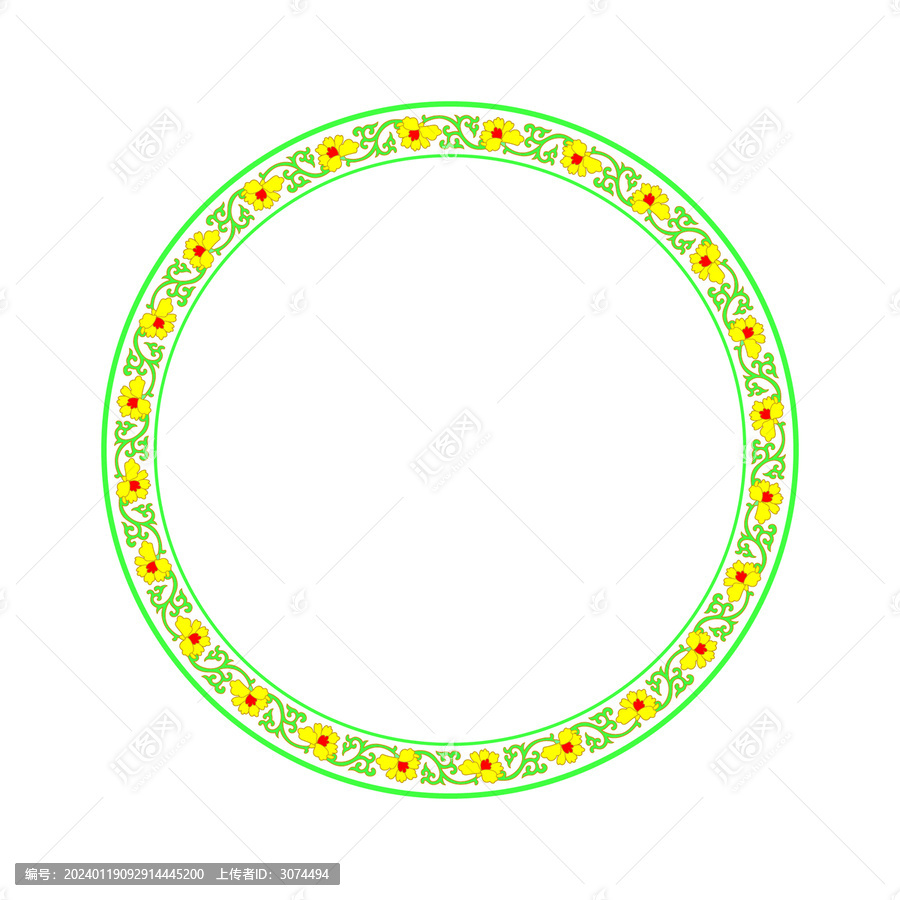 傳統(tǒng)裝飾花紋圓環(huán)矢量圖
