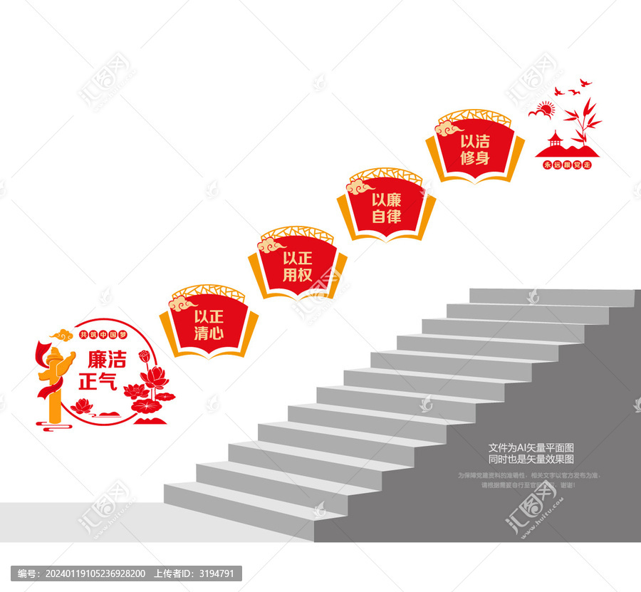 廉潔文化階梯墻