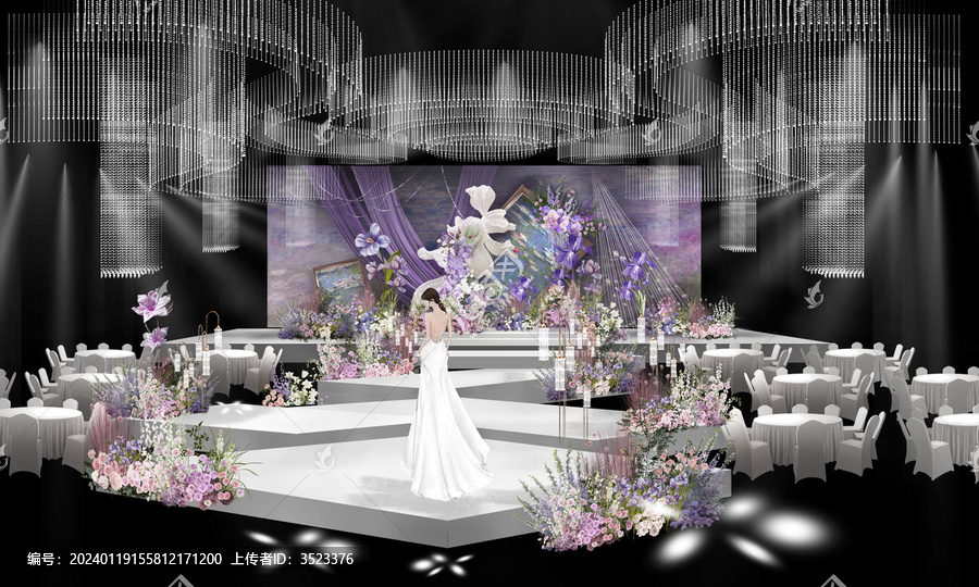 莫奈花園婚禮手繪效果圖