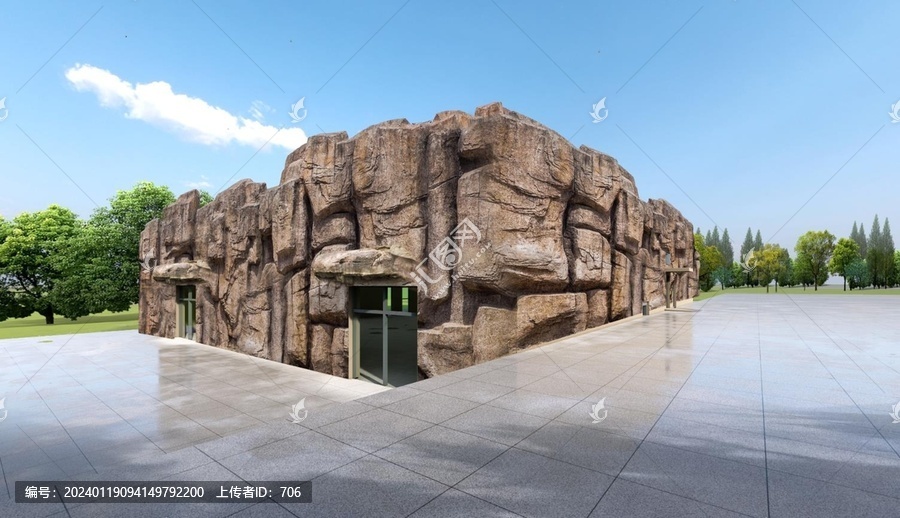 動(dòng)物展館塑石外立面景觀效果圖