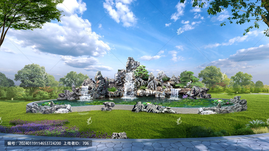 靈璧石假山流水設(shè)計(jì)方案