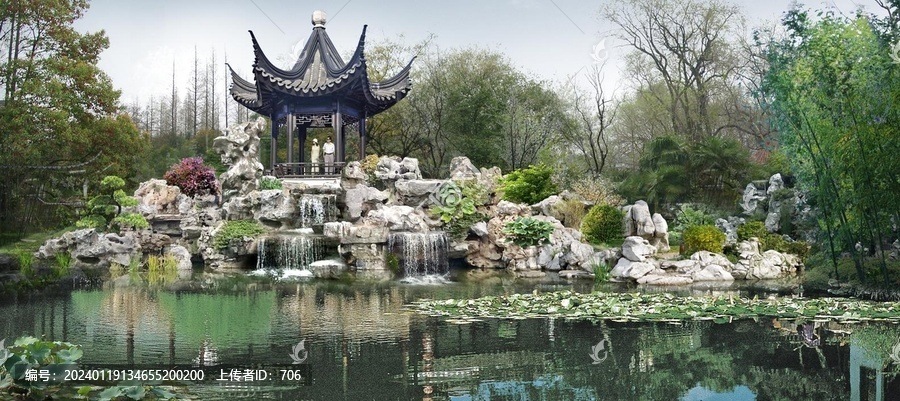 太湖石假山景觀亭設(shè)計(jì)方案效果圖