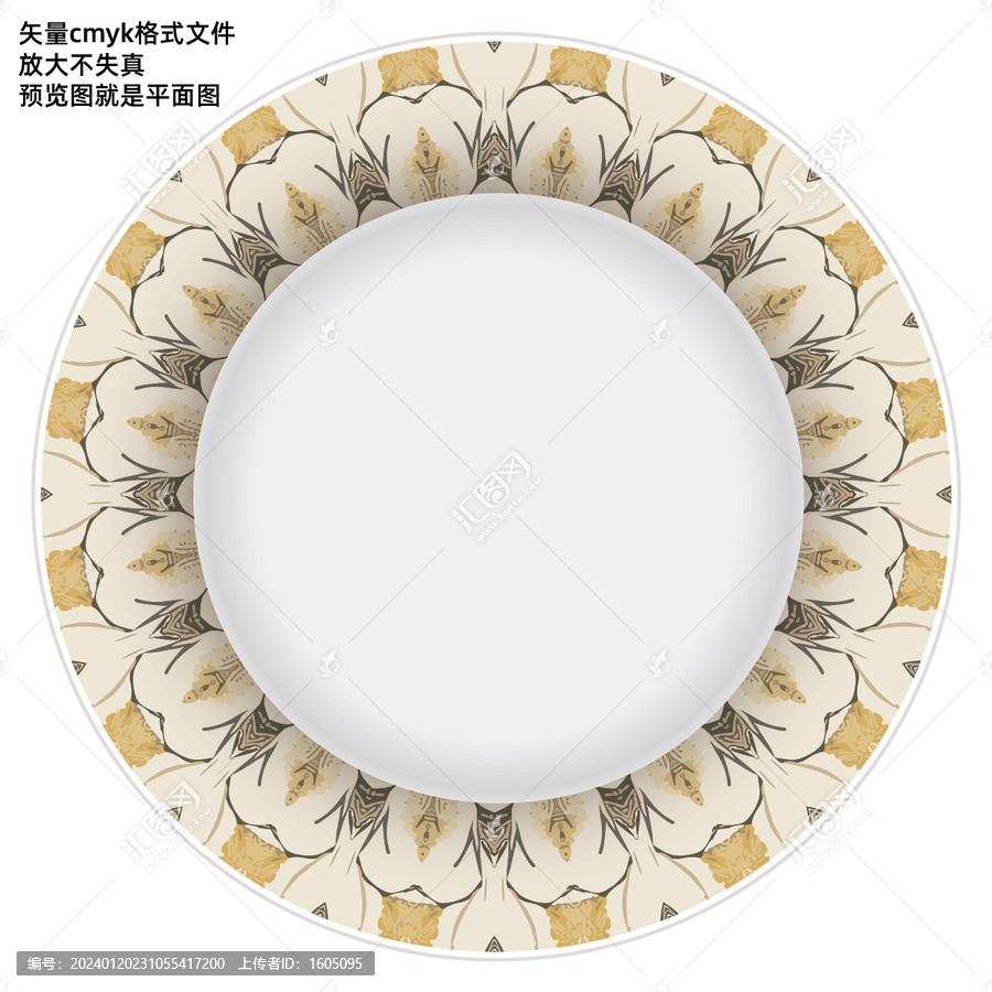 復(fù)古餐盤花面圖案