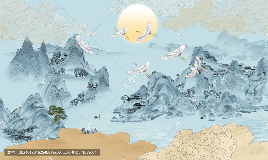 國潮山水畫