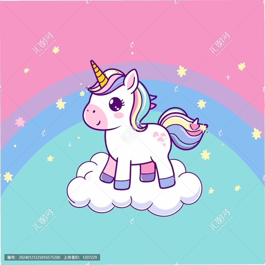 獨角獸彩虹夢幻卡通