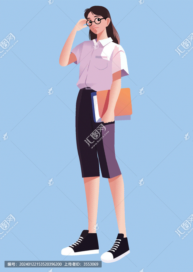 抱著文件的女教師
