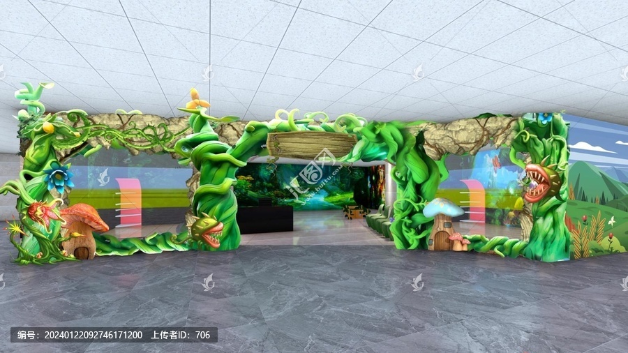 室內(nèi)魔幻森林門頭仿樹(shù)設(shè)計(jì)方案