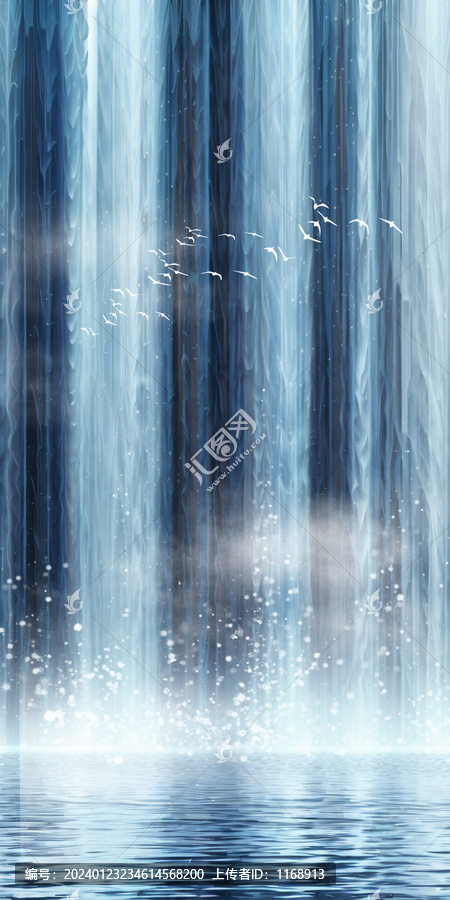 瀑布玄關(guān)畫