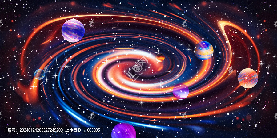 星空漩渦星系背景