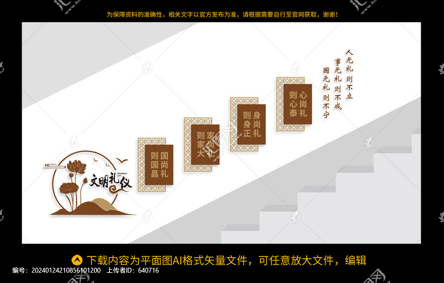 文明禮儀樓梯文化墻