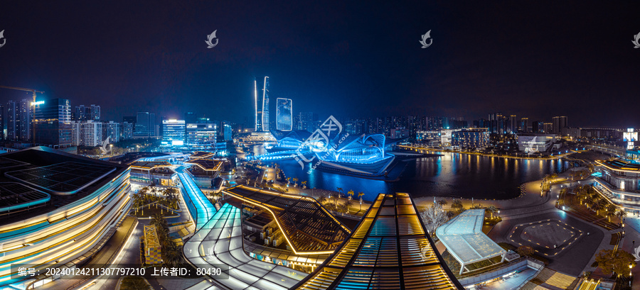 珠海金湾艺术中心夜景全景