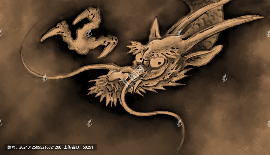 高清分層水墨龍