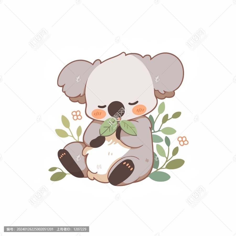 考拉卡通圖案插畫