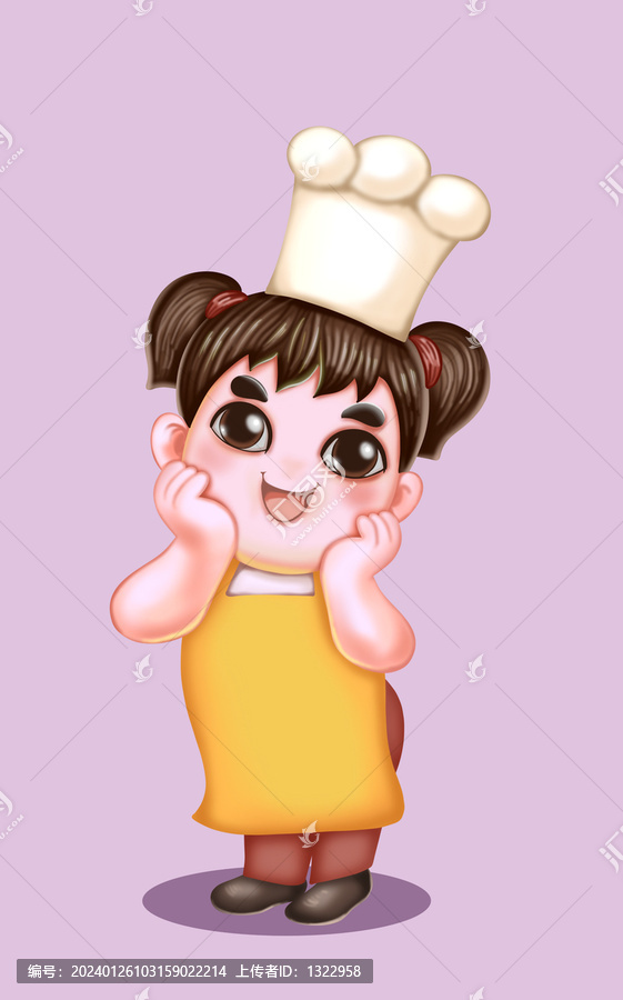 胖丫廚師卡通形象