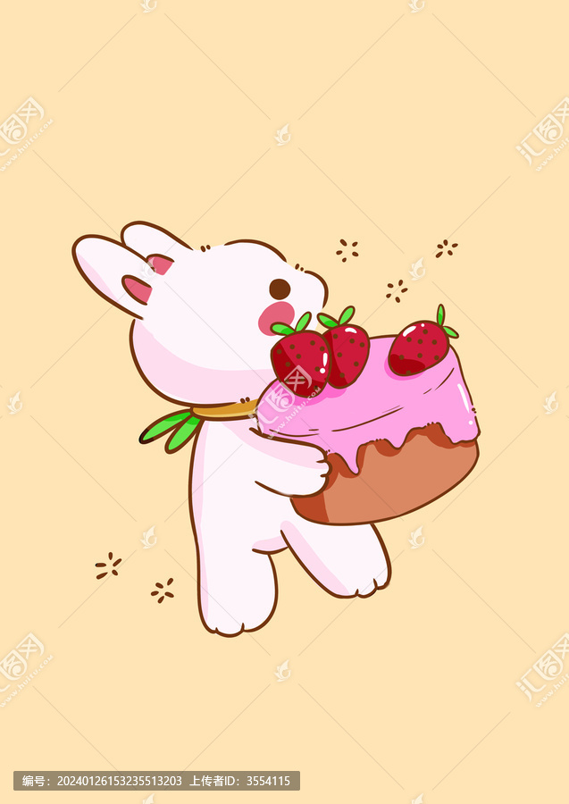 小兔草莓園蛋糕