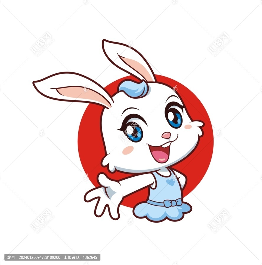 卡通可愛(ài)小兔頭像矢量圖