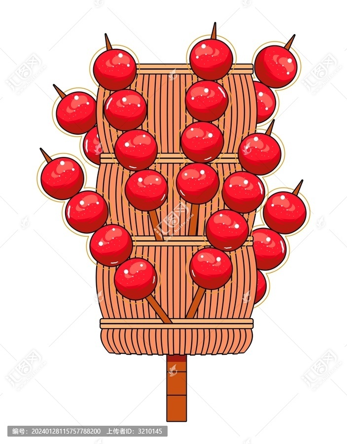冰糖葫蘆插畫元素