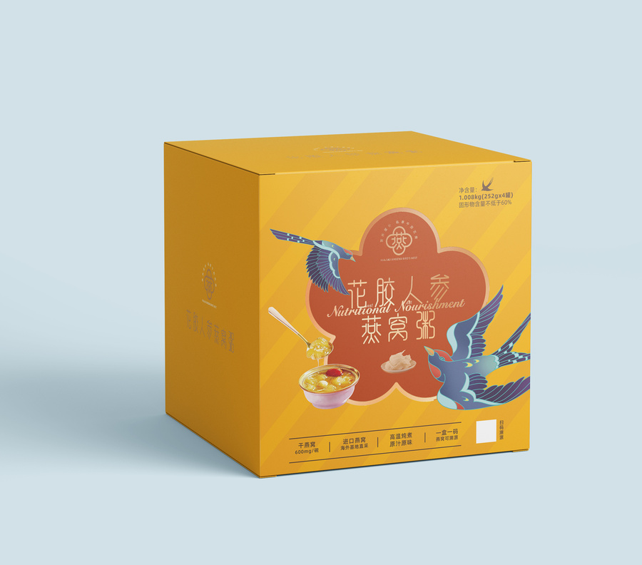 花膠人參燕窩包裝插畫