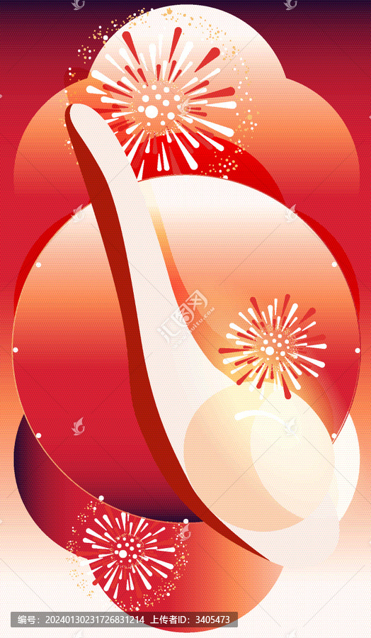 元宵節(jié)紅色漸變背景矢量插畫(huà)