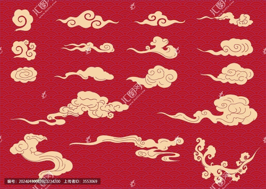 節(jié)日海報(bào)春節(jié)祥云紋理矢量元素