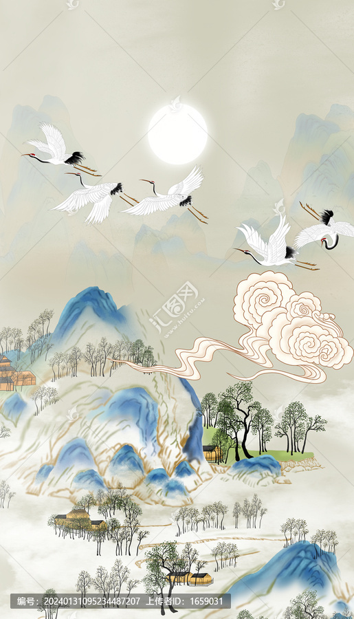 豎幅國潮山水