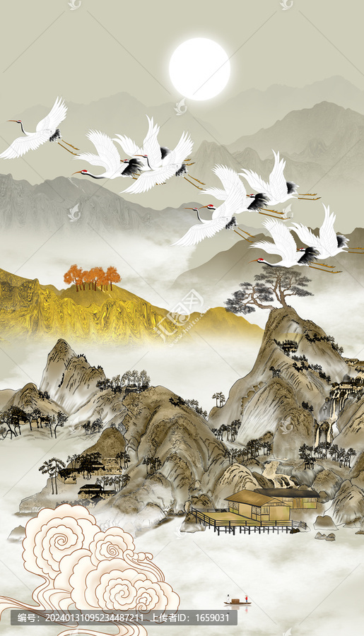 玄關(guān)山水畫