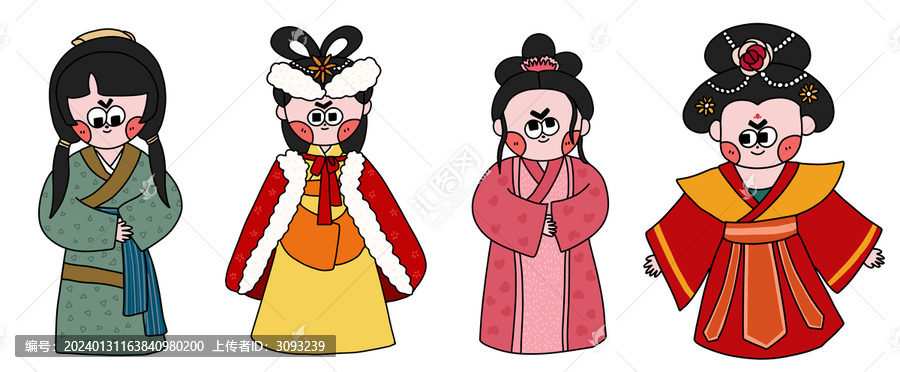 卡通四大美女