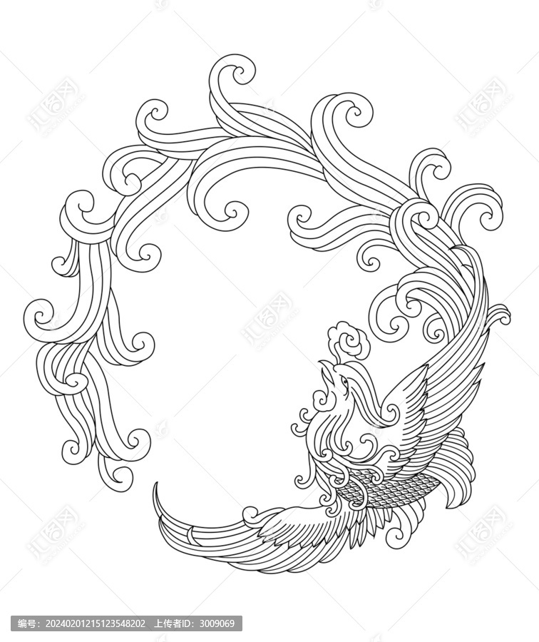 鳳凰線(xiàn)稿