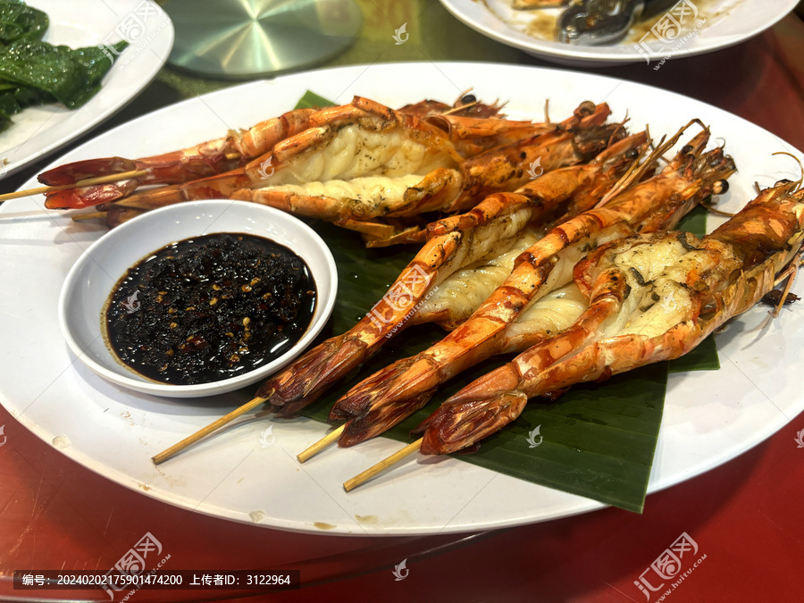 烧烤食物大虾海鲜餐饮