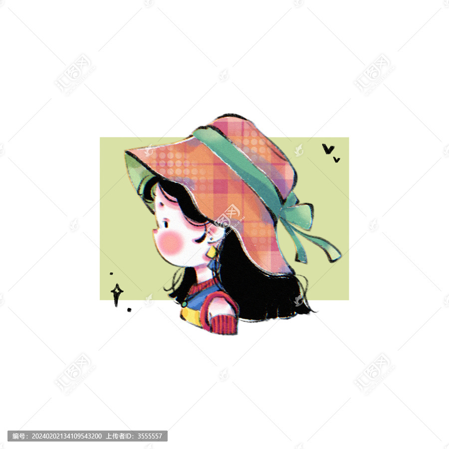 可愛女孩頭像貼紙小頭像