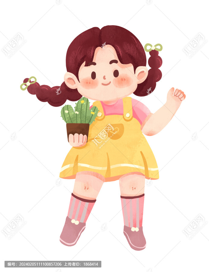 卡通可愛(ài)兒童節(jié)女孩插畫(huà)