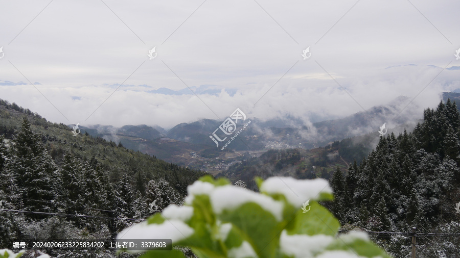 山林雪景