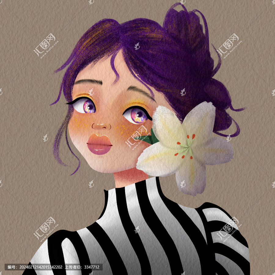 手繪卡通頭像插畫