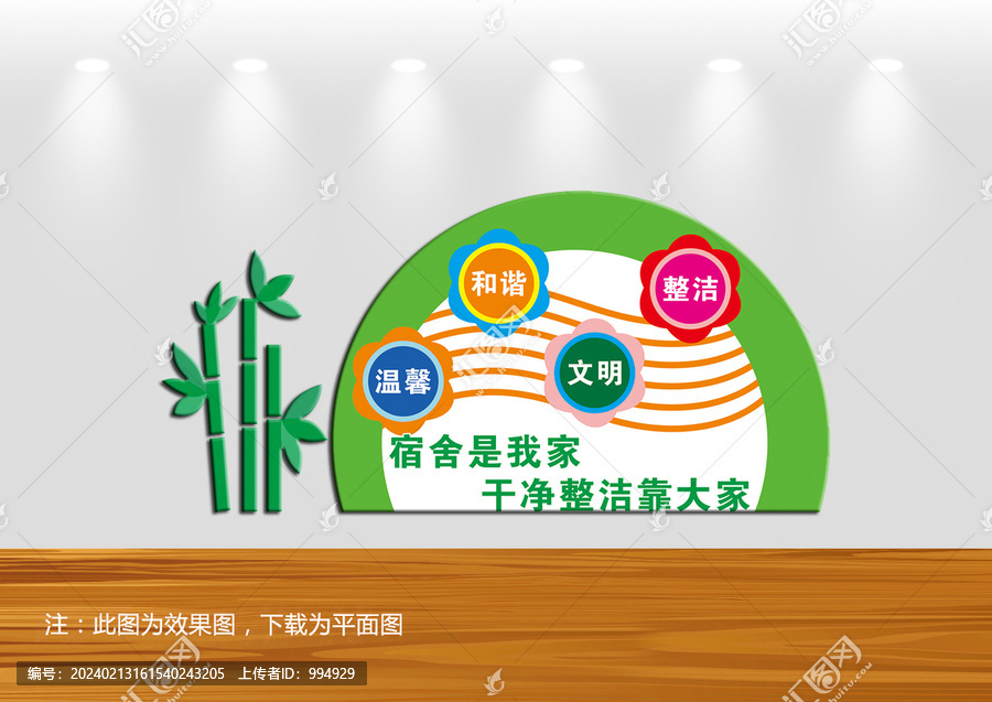職工宿舍公寓文化墻宣傳展板