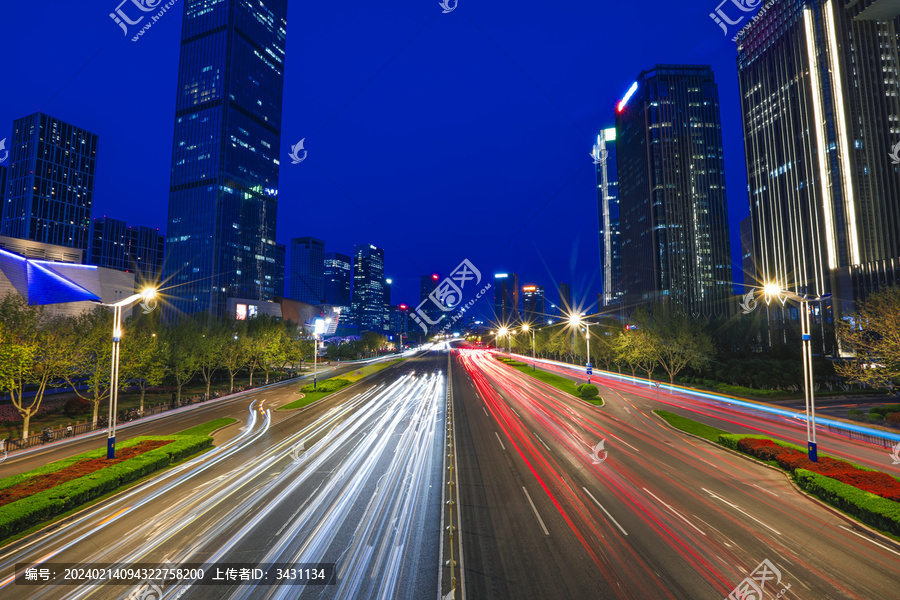 济南中央商务区航拍夜景